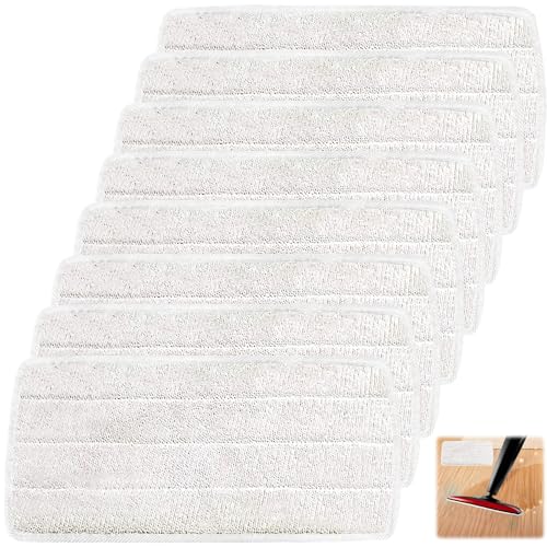 HOMURY 8 Stück Dampfmopp Ersatzpads: Ersatzbezüge Pads für Vileda Steam XXL Dampfreiniger, Wiederverwendbar Ersatz Mikrofaser Dampfreiniger Steam Ersatzbezug Set für alle Böden, Waschbare (Weiß) von HOMURY