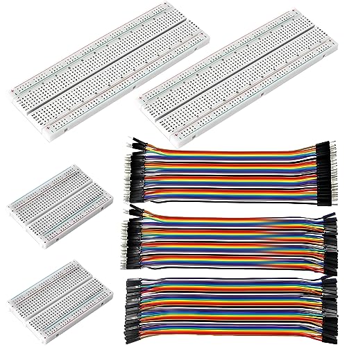 HOMURY Breadboard Kit Lötfreies Steckbrett: 2 PCS 830 Punkte Steckplatine + 2 PCS 400 Punkte Steckplatine + 120-polige 20cm Female zu Female Male zu Female Male zu Male Breadboard Steckbrücken Kabel HOMURY Breadboard Kit Lötfreies Steckbrett: 2 PCS 830 Punkte Steckplatine + 2 PCS 400 Punkte Steckplatine + 120-polige 20cm Female zu Female Male zu Female Male zu Male Breadboard Steckbrücken Kabel von HOMURY