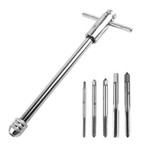 HOMURY Gewindeschneider Halter, 5 Stück M3 - M8 Gewindebohrer Kit, T-förmigen Schraubenschlüssel Kit, T - Griff Windeisen Ratsche, Tap Wrench Set, für Gewindebohrer HOMURY Gewindeschneider Halter, 5 Stück M3 - M8 Gewindebohrer Kit, T-förmigen Schraubenschlüssel Kit, T - Griff Windeisen Ratsche, Tap Wrench Set, für Gewindebohrer von HOMURY