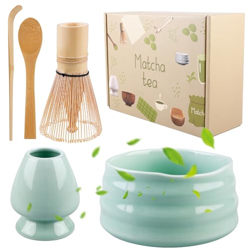 HOMURY Matcha Set, 5-Teiliges Matcha Tee Set, Bambus-Teebesen, Matcha Teezeremonie Set, Bambusbesen Matcha Zubehör, Matcha Besen für Matchapulver von HOMURY