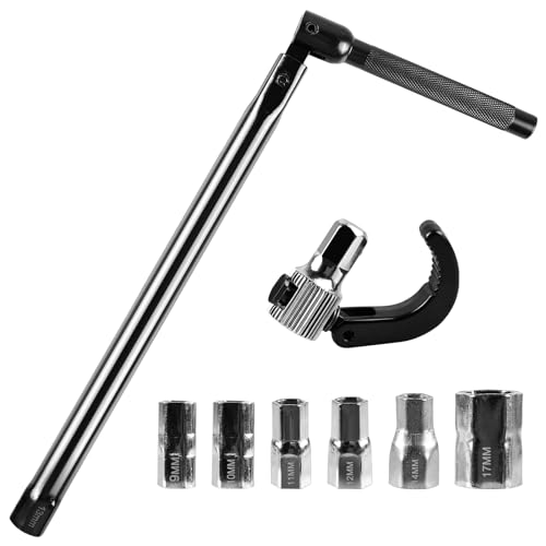 HOMURY Standhahnmutterschlüssel Set- 8-tlg, 9-17mm Standhahn Mutternschlüssel, Standhahnschlüssel Universalwerkzeug, für Anziehen oder Entfernen Waschbecken Wasserhahn Mutterschlüssel (Schwarz) von HOMURY