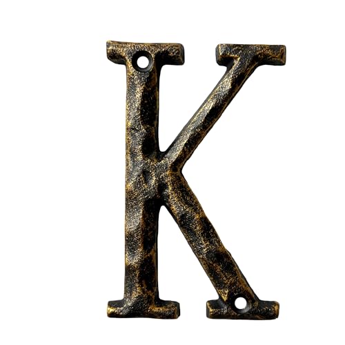 Hausnummern und Buchstaben, Gusseisen, rostfrei, Briefkastennummern, Adressnummer für Zuhause, Büro oder Geschäft, Bronze/Buchstabe K, 12,7 cm Hausnummern und Buchstaben, Gusseisen, rostfrei, Briefkastennummern, Adressnummer für Zuhause, Büro oder Geschäft, Bronze/Buchstabe K, 12,7 cm von HOMUS