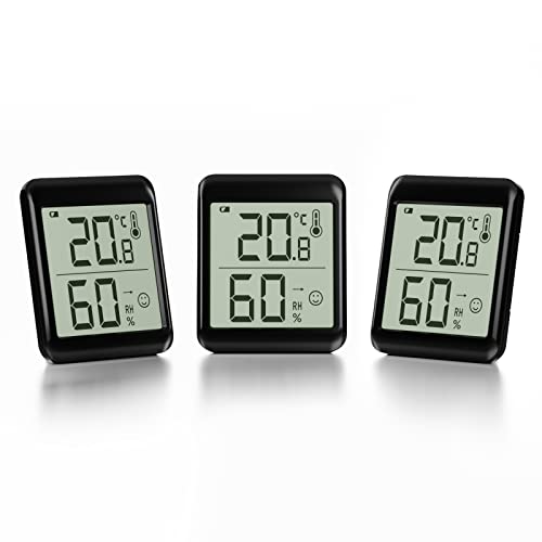 HOMVILLA Thermometer Hygrometer Innen, Mini LCD Digital Thermometer für Innenraum, Wohnzimmer, Babyraum, Büro,Gewächshaus von HOMVILLA
