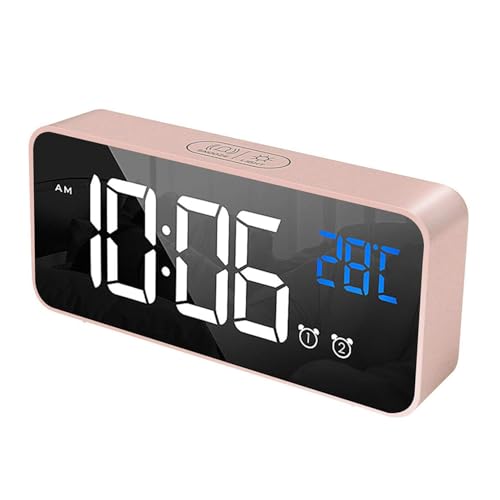 HOMVILLA Wecker Digital mit Große LED Temperaturanzeige, Digitaler Wecker mit Dual Alarm, Snooze, 4 Stufen Einstellbarer Helligkeitsdimmer und 10 Musik für Nachttisch Schlafzimmer von HOMVILLA