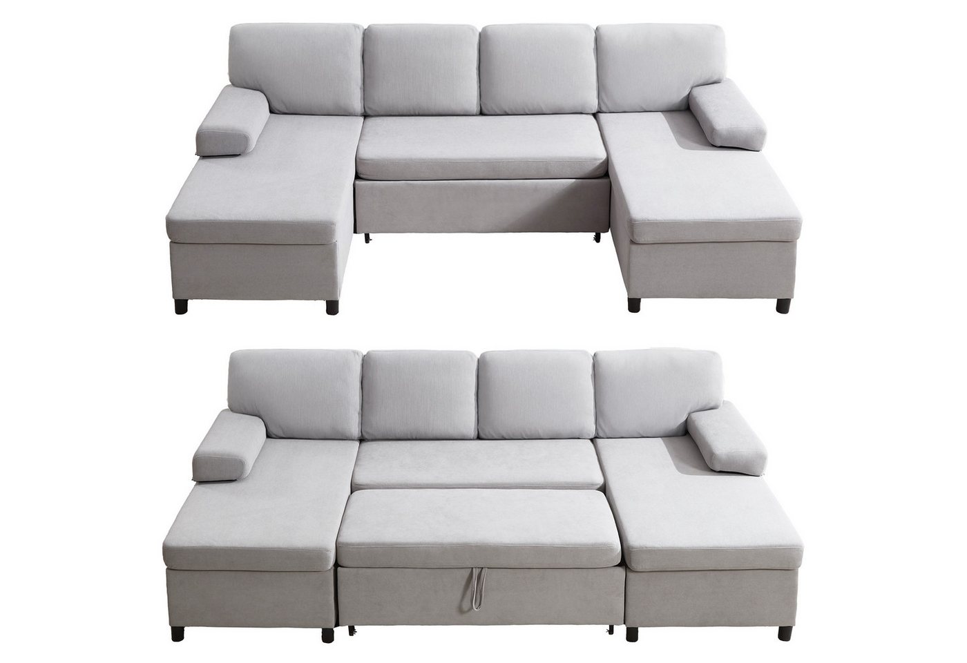 HOMYEDAMIC Ecksofa U-Form Schlafsofa 285x135 cm mit Matratze und Schlaffunktion, Variante Doppelsofa Ecksofa mit Stauraumbettkasten HOMYEDAMIC Ecksofa U-Form Schlafsofa 285x135 cm mit Matratze und Schlaffunktion, Variante Doppelsofa Ecksofa mit Stauraumbettkasten von HOMYEDAMIC
