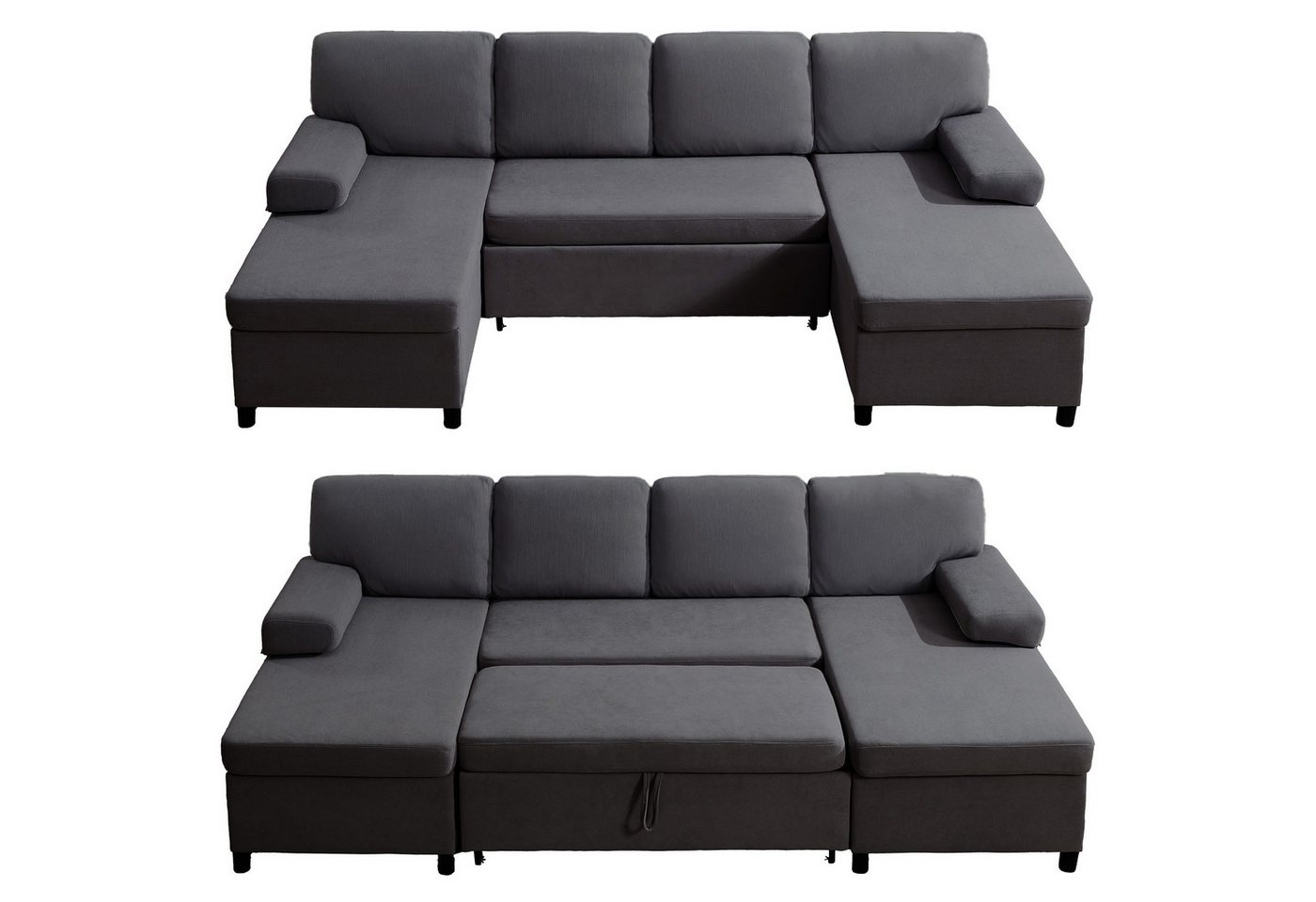 HOMYEDAMIC Ecksofa U-Form Schlafsofa 285x135 cm mit Matratze und Schlaffunktion, Variante Doppelsofa Ecksofa mit Stauraumbettkasten HOMYEDAMIC Ecksofa U-Form Schlafsofa 285x135 cm mit Matratze und Schlaffunktion, Variante Doppelsofa Ecksofa mit Stauraumbettkasten von HOMYEDAMIC