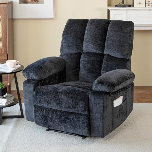 HOMYEDAMIC Fernsehsessel mit liegefunktion,Relaxsessel mit Leinenoptik,Sessel liegesessel bis 150 kg belastbar,für Wohnzimmer(Dunkelgrau, Kleine) von HOMYEDAMIC