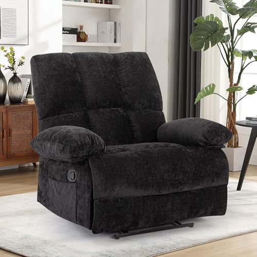 HOMYEDAMIC Fernsehsessel mit liegefunktion,Relaxsessel mit Leinenoptik,Sessel liegesessel bis 150 kg belastbar,für Wohnzimmer,Grau (Dunkelgrau, überdimensioniert) von HOMYEDAMIC