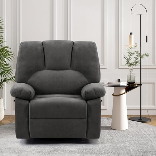 HOMYEDAMIC Relaxsessel mit Liegefunktion, TV-Sessel mit Seitengriff, 150 kg belastbar, Hellgrau (Dunkelgrau) von HOMYEDAMIC