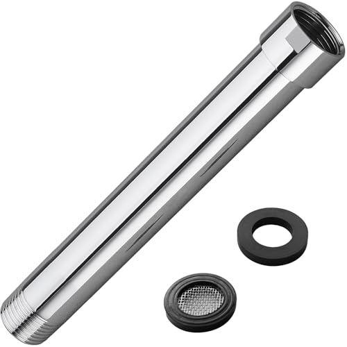 HOMYEP Duscharmverlängerung, 15,2 cm Verlängerungsarm für Regenfall und Handbrause, Wandhalterung, gerader Duschkopf, Verlängerungsarm weiblich auf männlich, NPT 1/2 Zoll, poliertes Chrom von HOMYEP