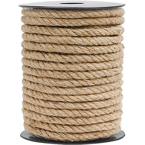 HOMYHOME natürliche Jute Kordel bindfäden 8mm 15Meter Garten Kordel Kunst Handwerk heschenk bindfäden Weihnachten bindfäden Industrie verpackung Materialien langlebig saite für im Garten von HOMYHOME