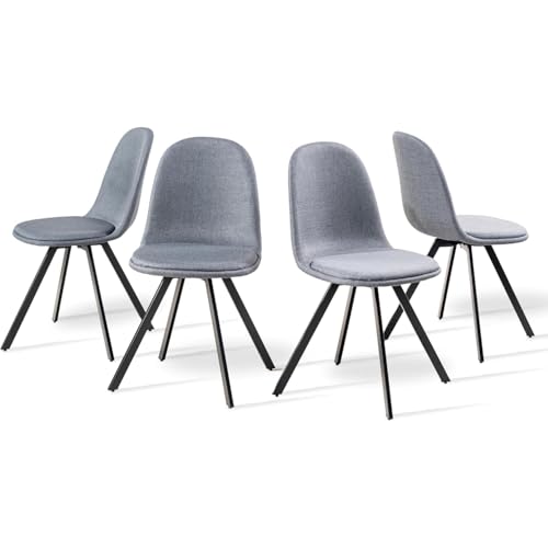 HOMYLIN 4er Pack Besprechungsraumstühle Minimalistisches Design Ergonomische Drehstühle mit Metallbeinen Ideal für Büros Grau von HOMYLIN