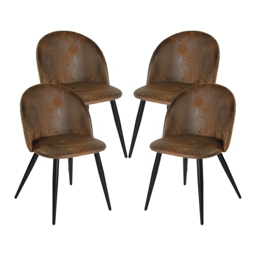 HOMYLIN Esszimmerstühle 4er Set, Stilvoller und bequemer Armlehnensitz, ergonomischer Wildleder-Küchenstühle, perfekt für Esszimmer, Küche oder Frühstücksecke, Braun HOMYLIN Esszimmerstühle 4er Set, Stilvoller und bequemer Armlehnensitz, ergonomischer Wildleder-Küchenstühle, perfekt für Esszimmer, Küche oder Frühstücksecke, Braun von HOMYLIN