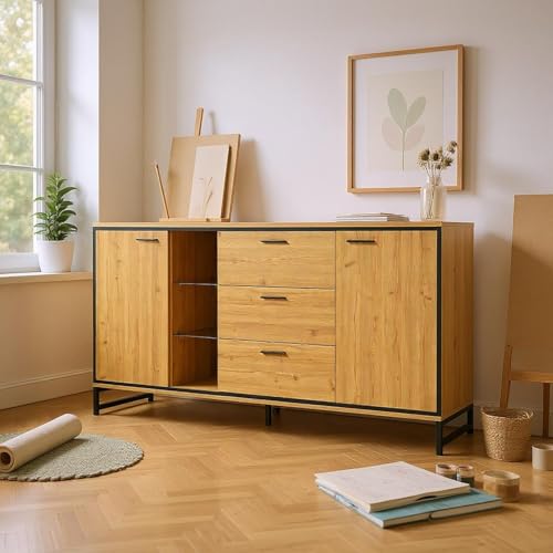 HOMYLIN LED Art Supply Aufbewahrungsschrank mit Schubladen und verstellbaren Fächern, ideal für Studios und kreative Räume, natürliche Farbe HOMYLIN LED Art Supply Aufbewahrungsschrank mit Schubladen und verstellbaren Fächern, ideal für Studios und kreative Räume, natürliche Farbe von HOMYLIN