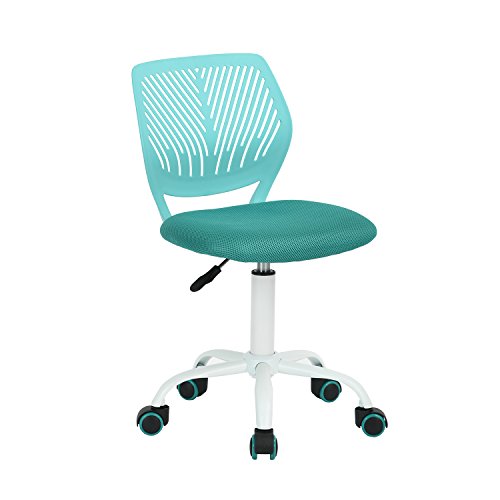 HOMYLIN Moderne Einstellbare Design Computer Sitz Schreibtisch Drehbare Armlose Kinder Lernraum Home Office Task Stuhl Chair, ‎Plastic, Türkis, 38.5CM x40CM x75-87CM von HOMYLIN