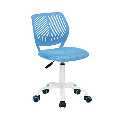 HOMYLIN Moderne Einstellbare Design Computer Sitz Schreibtisch Task Stuhl Drehbare Armlose Kinder Lernraum Home Office, BLAU von HOMYLIN