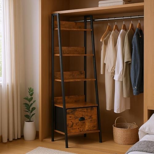 HOMYLIN Moderne Schrankregale, platzsparend, mehrstöckig, für Schlafzimmer, 42,5 x 29 x 141 cm von HOMYLIN