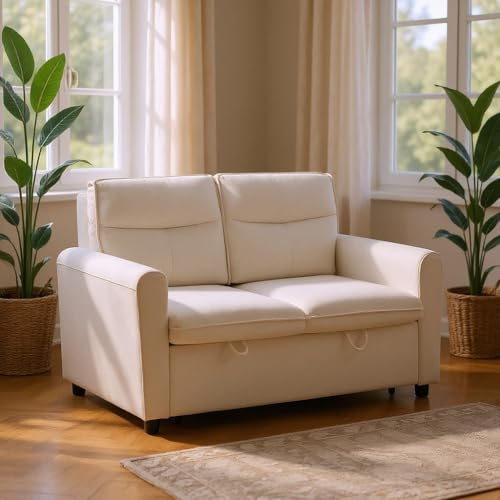 HOMYLIN Multifunktionaler Relaxsessel mit Ausziehbett und Verstellbarer Rückenlehne – Samtig weich & maximal bequem, Beige von HOMYLIN