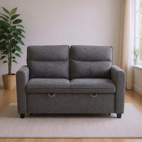 HOMYLIN Multifunktionaler Relaxsessel mit Ausziehbett und Verstellbarer Rückenlehne – Samtig weich & maximal bequem, Grau von HOMYLIN