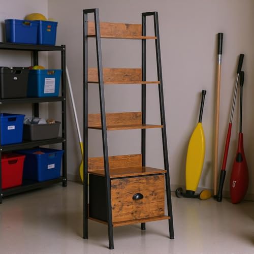 HOMYLIN Robuste Garagenregale – stabile 5-stöckige Organisationseinheit (42,5 x 29 x 141 cm), Braun von HOMYLIN