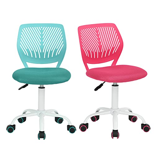 HOMYLIN VD Carnation Aqua 2er Set Schreibtischstuhl Bürostuhl Höhenverstellbar Drehstuhl Stoffsitz Ergonomischer Arbeitsstuhl mit Rückenlehne Pink + Türkis, 44×40×86cm HOMYLIN VD Carnation Aqua 2er Set Schreibtischstuhl Bürostuhl Höhenverstellbar Drehstuhl Stoffsitz Ergonomischer Arbeitsstuhl mit Rückenlehne Pink + Türkis, 44×40×86cm von HOMYLIN