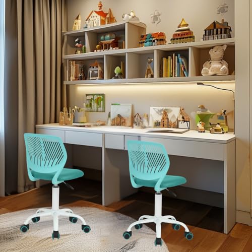 HOMYLIN VD Carnation Aqua 2er Set Schreibtischstuhl Bürostuhl höhenverstellbar Drehstuhl Stoffsitz Ergonomischer Arbeitsstuhl mit Rückenlehne Türkis, 44×40×86cm HOMYLIN VD Carnation Aqua 2er Set Schreibtischstuhl Bürostuhl höhenverstellbar Drehstuhl Stoffsitz Ergonomischer Arbeitsstuhl mit Rückenlehne Türkis, 44×40×86cm von HOMYLIN