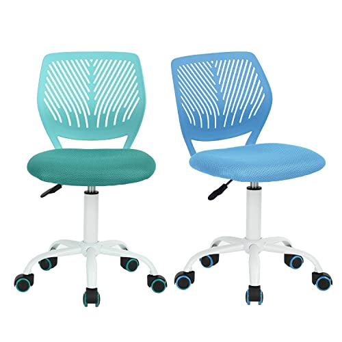 HOMYLIN VD Carnation Blue Aqua 2er Set Schreibtischstuhl Bürostuhl höhenverstellbar Drehstuhl Stoffsitz Ergonomischer Arbeitsstuhl mit Rückenlehne Blau + Türkis, 44×40×86cm HOMYLIN VD Carnation Blue Aqua 2er Set Schreibtischstuhl Bürostuhl höhenverstellbar Drehstuhl Stoffsitz Ergonomischer Arbeitsstuhl mit Rückenlehne Blau + Türkis, 44×40×86cm von HOMYLIN