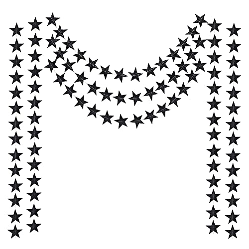 Honbay 2 x doppelseitige Glitzer-Papier-Stern-Girlande, Weihnachts-Galaxie-Banner, Weihnachtsgirlande, 7 cm im Durchmesser, 3 m lang, Stück (schwarz) von Honbay