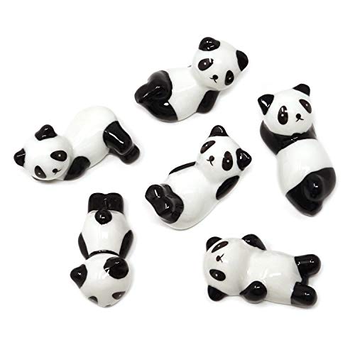 Honbay 6 x niedliche Keramik-Panda-Essstäbchenablage für Essstäbchen, Gabeln, Löffel, Messer, Pinsel von Honbay