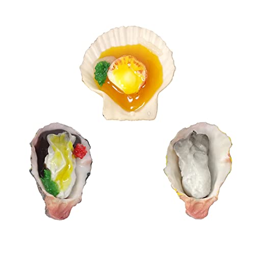 Honbay Künstliche Austern, künstliche Muscheltiere, Meeresfrüchte, Modell für Zuhause, Küche, Party-Dekoration und Lebensmittelproben, 3 Stile von HONBAY
