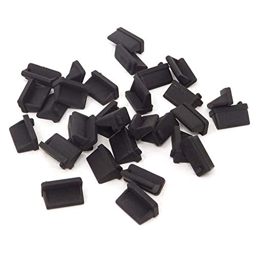 Honbay Staubschutz für USB-Ports, Gummi, Schwarz, 30 Stück von HONBAY