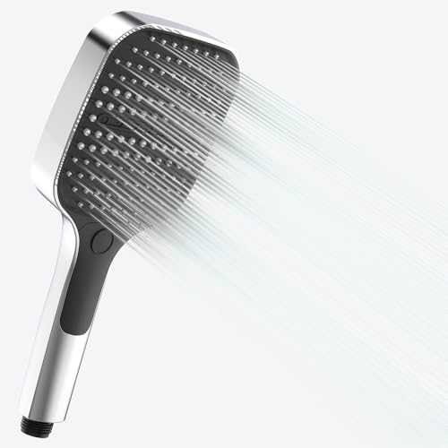 HONBOO Duschkopf, Duschkopf Groß mit 3 Strahlarten, Hochdruck Handbrause Gross, Eckige Duschbrause, Handbrause Dusche, Wassersparend Duschbrause, Chrom HONBOO Duschkopf, Duschkopf Groß mit 3 Strahlarten, Hochdruck Handbrause Gross, Eckige Duschbrause, Handbrause Dusche, Wassersparend Duschbrause, Chrom von HONBOO
