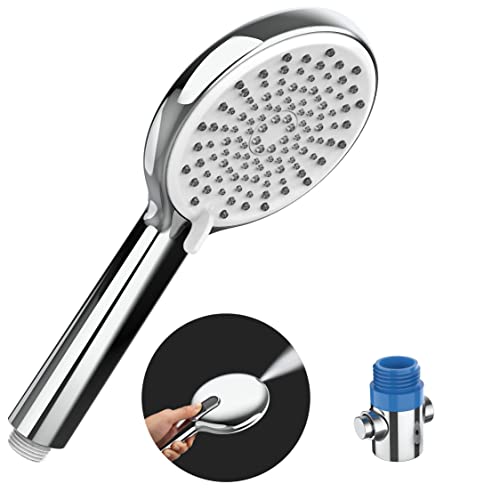 HONBOO Duschkopf mit Wasserstop, Großem Brausekopf Dusche mit Duschkopf Absperrventil, Handbrause mit Hochdruckdüse, Universal Duschkopf Wassersparend mit 4 Strahlarten, Chrom von HONBOO