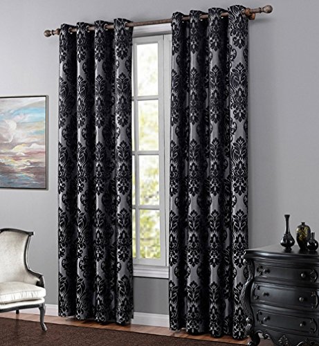 HONG 2er Verdunkelungsvorhänge mit Ösen Gardine Schlafzimmer Thermogardine Ösen 140 x 220 cm Schwarz weiß Zebra von HONG