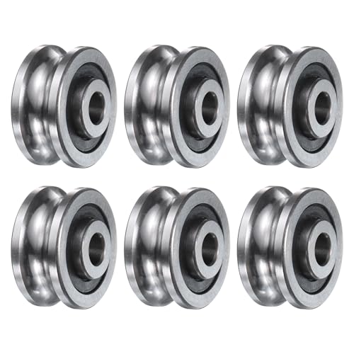 2 Stück SG10 Kugelschienenführungslager mit tiefer U-Nut, 4 mm Innendurchmesser x 13 mm Außendurchmesser x 6,5 mm Breite, doppelt abgedichtete, vorgeschmierte GCr15-Chromlager mit hohem Kohlenstoffgeh von HONGBA