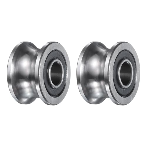 2 Stück SG10 Kugelschienenführungslager mit tiefer U-Nut, 4 mm Innendurchmesser x 13 mm Außendurchmesser x 6,5 mm Breite, doppelt abgedichtete, vorgeschmierte GCr15-Chromlager mit hohem Kohlenstoffgeh von HONGBA