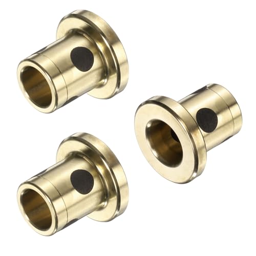 4 Stück Flanschgleitlager, 12 mm Bohrung x 15 mm Außendurchmesser x 15 mm Höhe, umwickelte ölfreie Flanschbuchsen aus Messinggraphit, ölfreie Schmierbuchse aus Messingguss von HONGBA