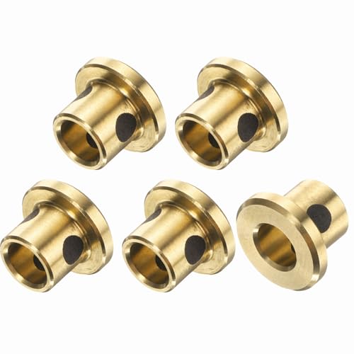 4 Stück Flanschgleitlager, 12 mm Bohrung x 15 mm Außendurchmesser x 15 mm Höhe, umwickelte ölfreie Flanschbuchsen aus Messinggraphit, ölfreie Schmierbuchse aus Messingguss von HONGBA