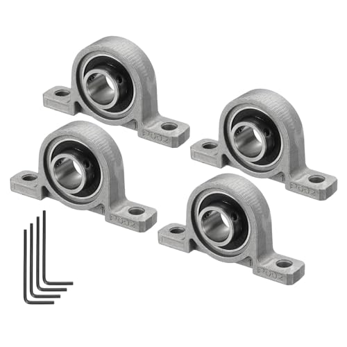 4 Stück KP10 Flanschlager mit Stehlager, 10 mm Bohrung, selbstausrichtende Flanschlager aus Zinklegierung von HONGBA