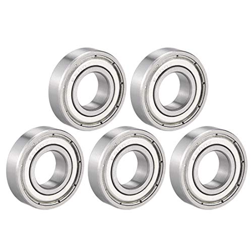 5 Stück Rillenkugellager 6902Z Einzelschild, 15 mm x 28 mm x 7 mm Chromstahllager von HONGBA