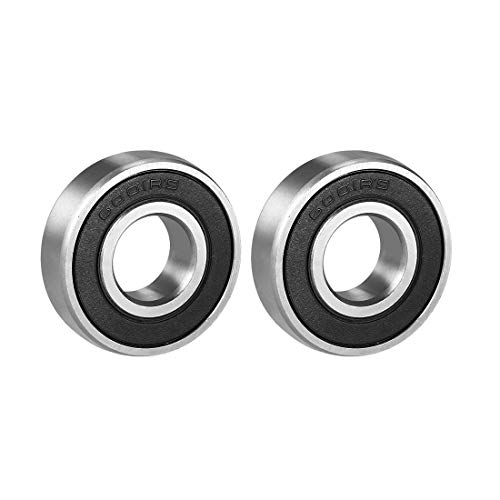 6001RS Rillenkugellager, einzeln abgedichtet, 160101, 12 mm x 28 mm x 8 mm, Chromstahllager (2er-Pack) von HONGBA