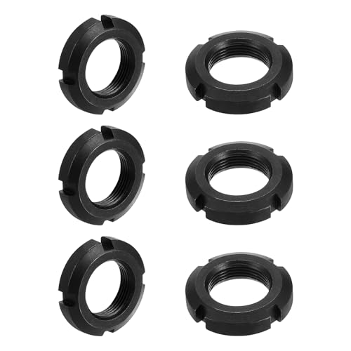 M25 x 1,5 mm Vierschlitz-Rundmutter, 6-teilige runde Sicherungsmutter aus Kohlenstoffstahl for verschiedene Wälzlager, Industriebereich, Schwarz M25 x 1,5 mm Vierschlitz-Rundmutter, 6-teilige runde Sicherungsmutter aus Kohlenstoffstahl for verschiedene Wälzlager, Industriebereich, Schwarz von HONGBA