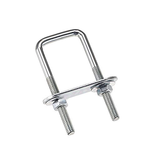 Quadratische U-Bolzen 3/4" (20 mm) Innenbreite Kohlenstoffstahl M6 mit Muttern, Rahmenplatte, runden Unterlegscheiben 4er-Set von HONGBA