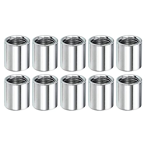 Runde Überwurfmutter, M10 x 1 mm Innengewinde, 15 mm Gewinde, runde Hülse, Verbindungsstange, Stange, Bolzen, Rohrmutter, Hardware-Befestigung, Silber, 10 Stück Runde Überwurfmutter, M10 x 1 mm Innengewinde, 15 mm Gewinde, runde Hülse, Verbindungsstange, Stange, Bolzen, Rohrmutter, Hardware-Befestigung, Silber, 10 Stück von HONGBA