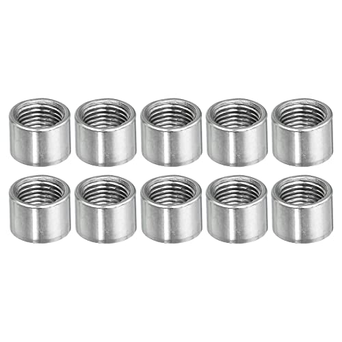 Runde Überwurfmutter, M10 x 1 mm Innengewinde, 15 mm Gewinde, runde Hülse, Verbindungsstange, Stange, Bolzen, Rohrmutter, Hardware-Befestigung, Silber, 10 Stück Runde Überwurfmutter, M10 x 1 mm Innengewinde, 15 mm Gewinde, runde Hülse, Verbindungsstange, Stange, Bolzen, Rohrmutter, Hardware-Befestigung, Silber, 10 Stück von HONGBA