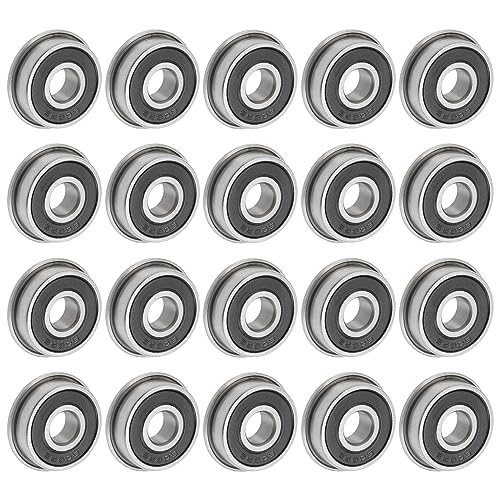 Uxcell F623-2RS Flanschkugellager, 3 x 10 x 4 mm, doppelt abgedichtete Flanschlager aus Chromstahl, 20 Stück von HONGBA