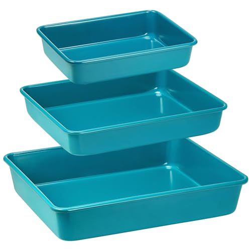 HONGBAKE Deep Baking Pans Set of 3, Nonstick Rectangle Sheet Cake Pans, 13/11/9 Inch Metal Oven Tray for Cooking Lasagne Brownie, Stackable Multi-Depth Bakeware, Golden HONGBAKE Deep Baking Pans Set of 3, Nonstick Rectangle Sheet Cake Pans, 13/11/9 Inch Metal Oven Tray for Cooking Lasagne Brownie, Stackable Multi-Depth Bakeware, Golden von HONGBAKE