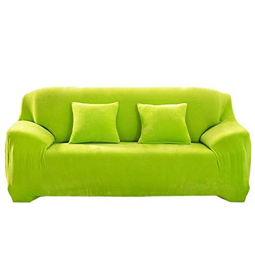 Dicke Elastischer Sofabezug Sofaüberwürfe aus Samt,Plüsch Stretch Sofahusse Couch Husse Sofaüberzug Sofa Abdeckung Spandex Couchbezug Antirutsch Einfarbige Schonbezug für Möbelschutz F 3 Sitzer von HONGBI