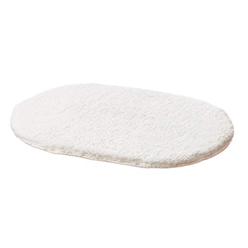 HONGBI rutschfest Badematte Verdicken Hochflor Badteppiche mit Wasserabsorbierenden Waschbar Weich Mikrofasern Badezimmerteppich,Saugfähige Badvorleger für Badezimmer Badewanne Küche Weiß 50x80CM von HONGBI