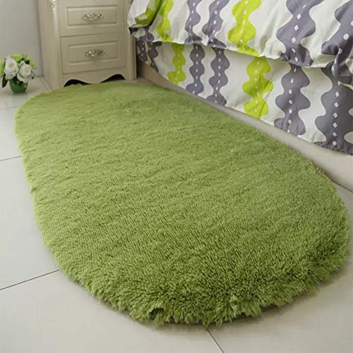 Weichen Hochflor Ovaler Teppich Kurzes Plüsch Bereich Teppich Anti-Rutsch Sofa Matte Wolle Bettvorleger Kunstfell Shaggy Carpet Bodenmatte für Wohnzimmer Schlafzimmer Kinderzimmer Gras Grün 80x160CM Weichen Hochflor Ovaler Teppich Kurzes Plüsch Bereich Teppich Anti-Rutsch Sofa Matte Wolle Bettvorleger Kunstfell Shaggy Carpet Bodenmatte für Wohnzimmer Schlafzimmer Kinderzimmer Gras Grün 80x160CM von HONGBI